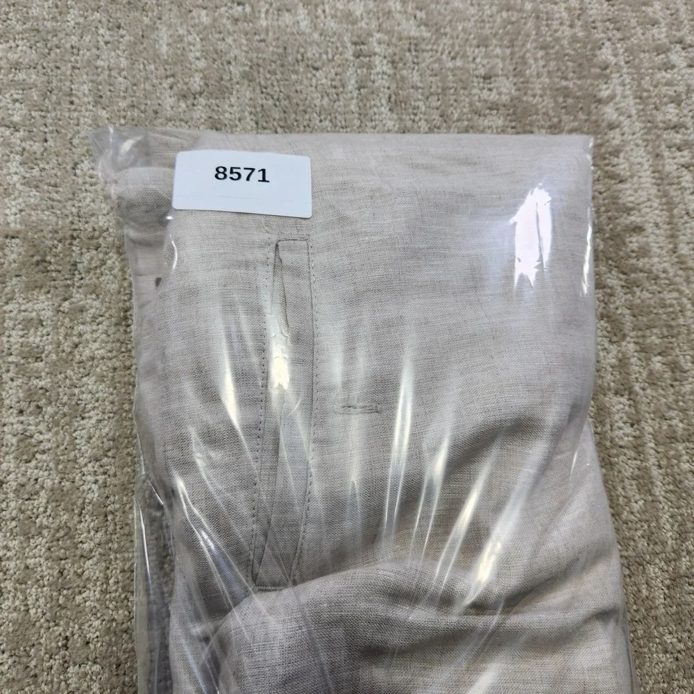 Tasso Elba Linen Pants Men XXL Relaxed Fit Drawstring Elastic Waist Straight Leg